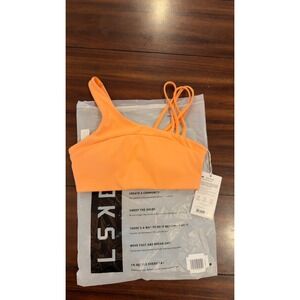 LSKD Galvanise Splice Sports Bra Cantaloupe Orange Asymmetric Small NEW NWT